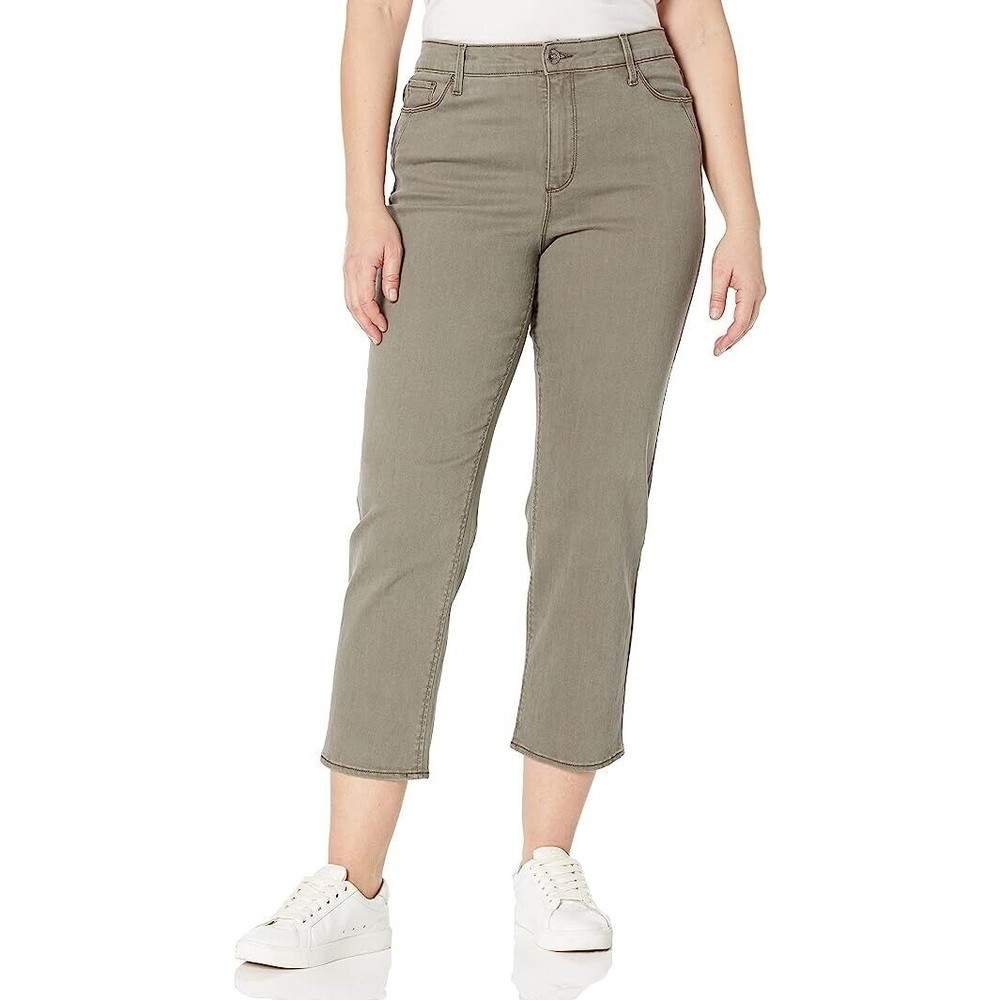 VINTAGE AMERICA Womens High Rise Straight Ankle Jeans  Size 10 NEW Scarab Green